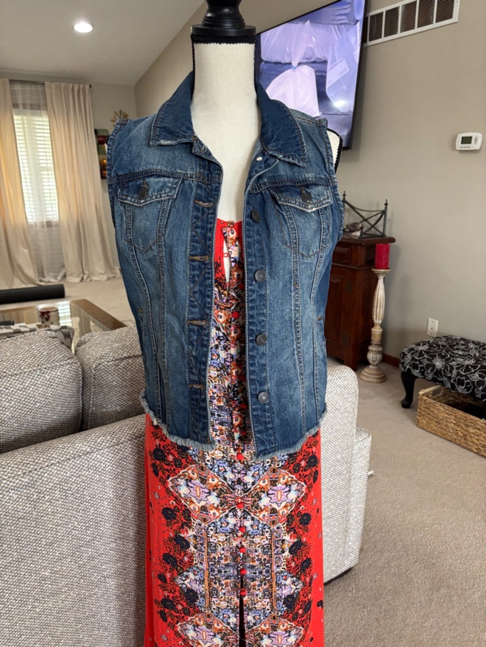 Mudd Blue Denim Sleeveless Jean Vest